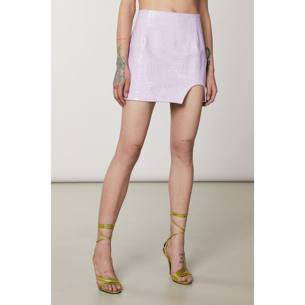 Patrizia Pepe Purple Leather Mini Women's Skirt