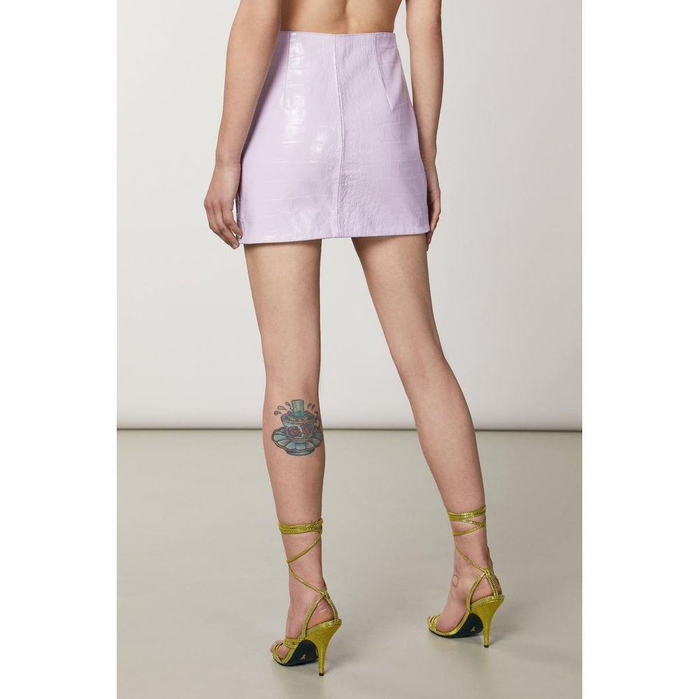 Patrizia Pepe Purple Leather Mini Women's Skirt
