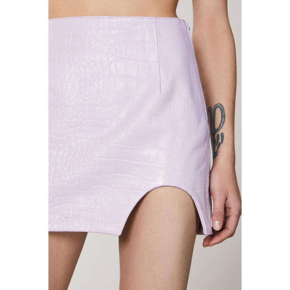 Patrizia Pepe Purple Leather Mini Women's Skirt