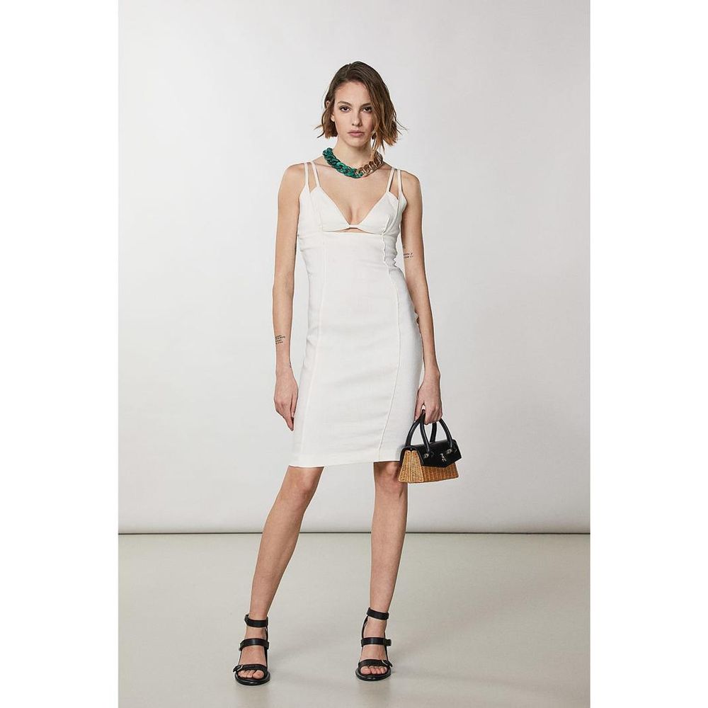 Patrizia Pepe White Flax Casual Women's Dress