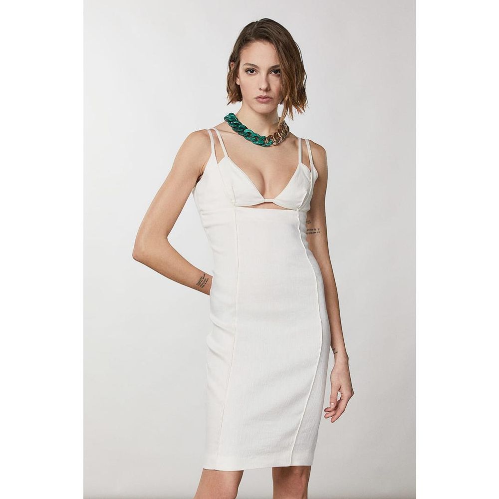 Patrizia Pepe White Flax Casual Women's Dress