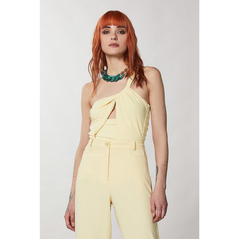Patrizia Pepe Yellow Acetate Tank Women's Tops