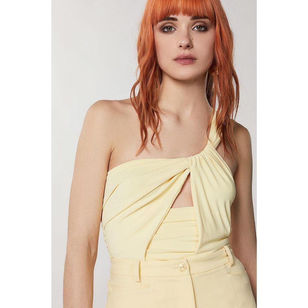 Patrizia Pepe Yellow Acetate Tank Women's Tops