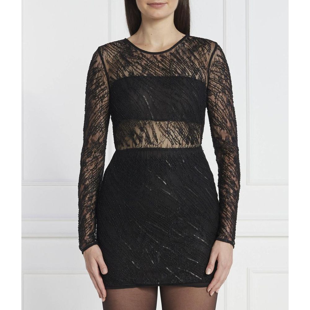 Patrizia Pepe Black Nylon Cocktail Women's Dress