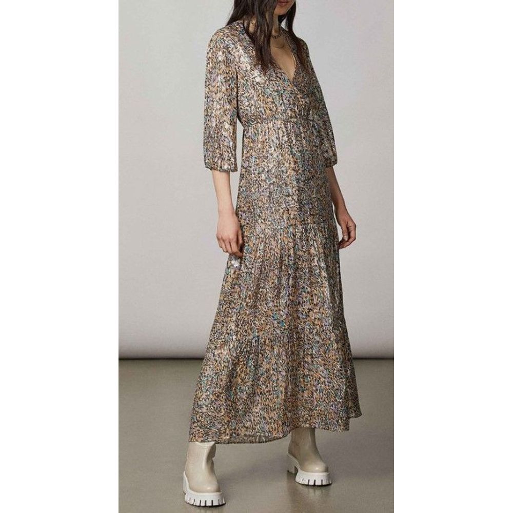 Patrizia Pepe Gold Silk Casual Women's Dress