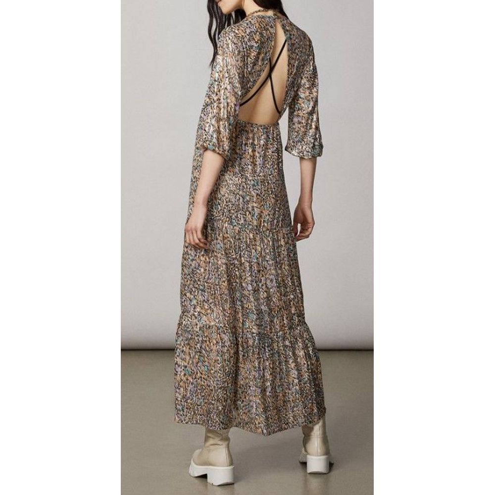 Patrizia Pepe Gold Silk Casual Women's Dress