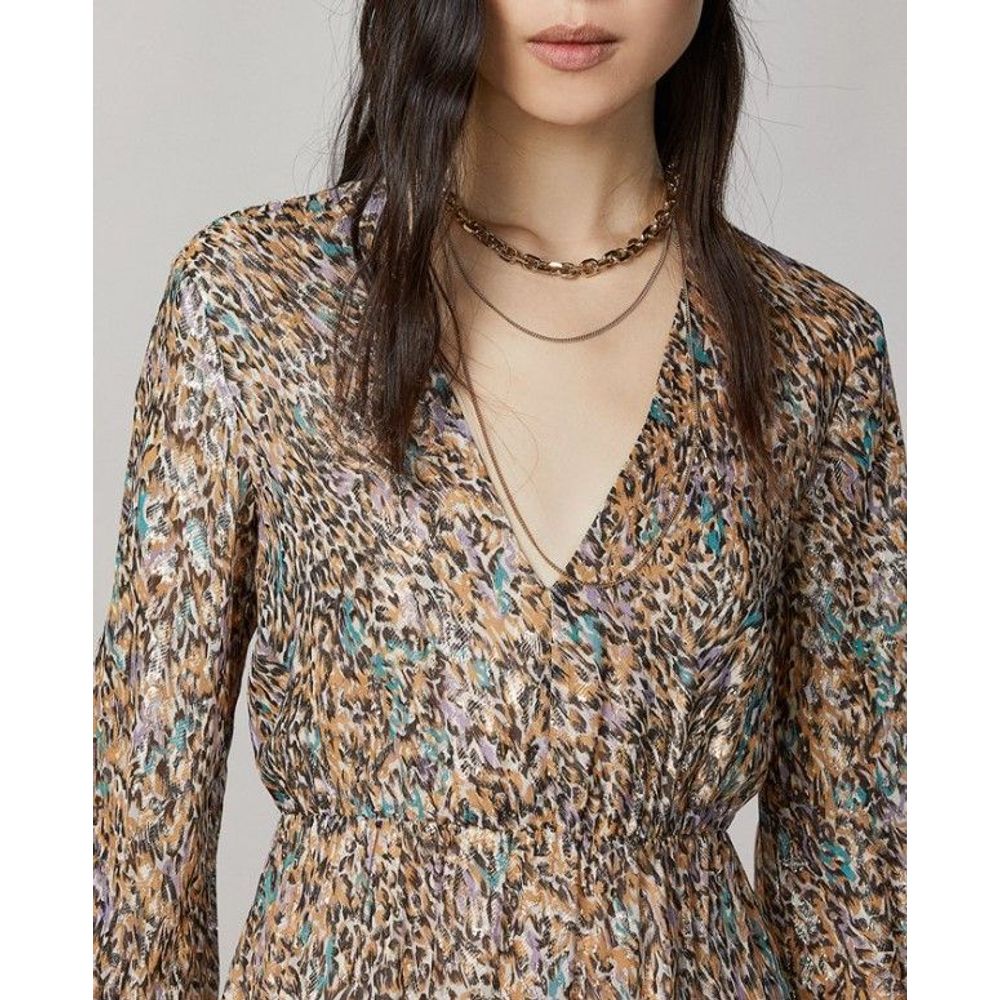 Patrizia Pepe Gold Silk Casual Women's Dress