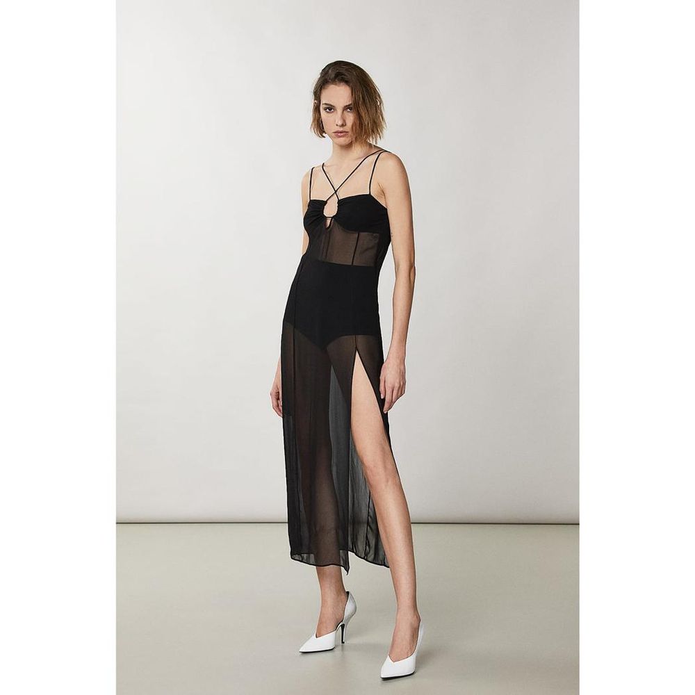 Patrizia Pepe Black Viscose Cocktail Women's Dress