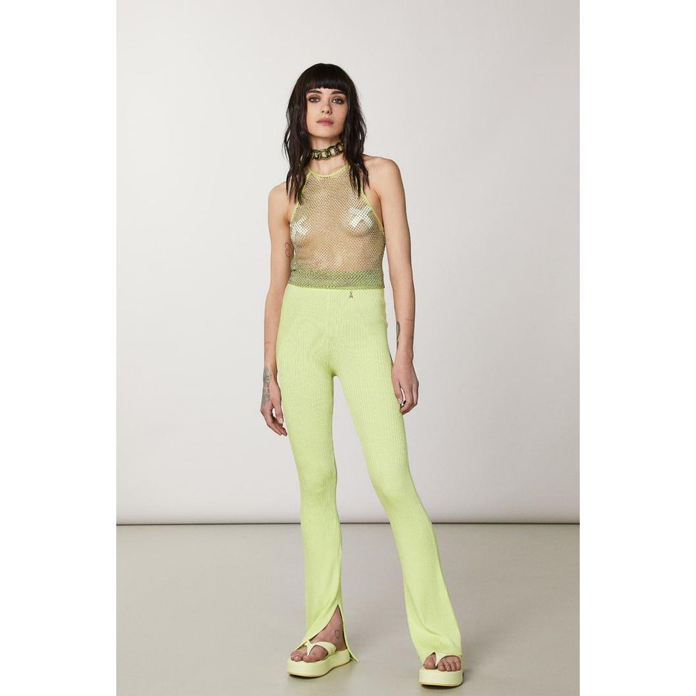 Patrizia Pepe Yellow Viscose Casual Women's Pants
