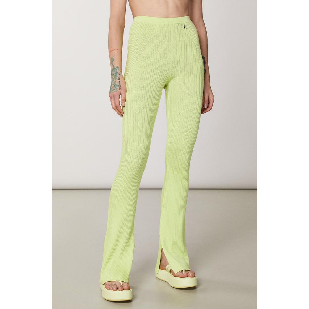 Patrizia Pepe Yellow Viscose Casual Women's Pants