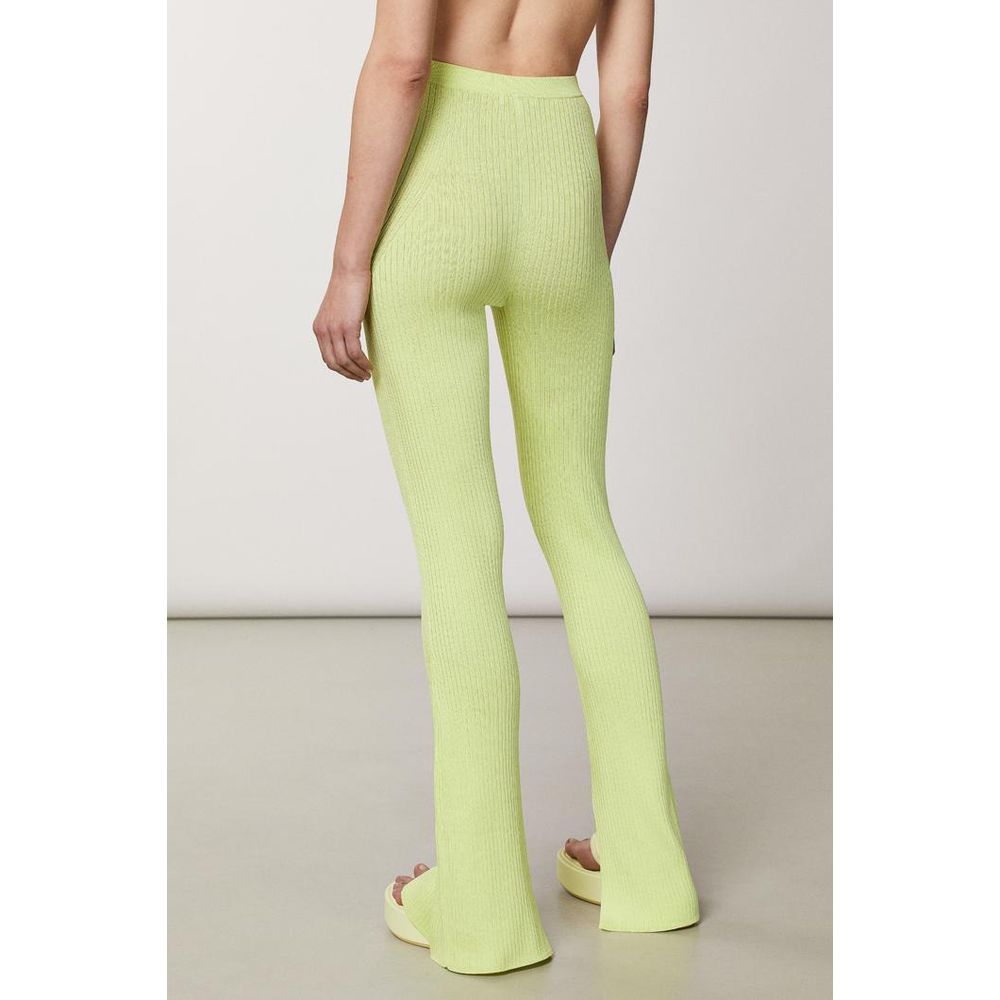 Patrizia Pepe Yellow Viscose Casual Women's Pants