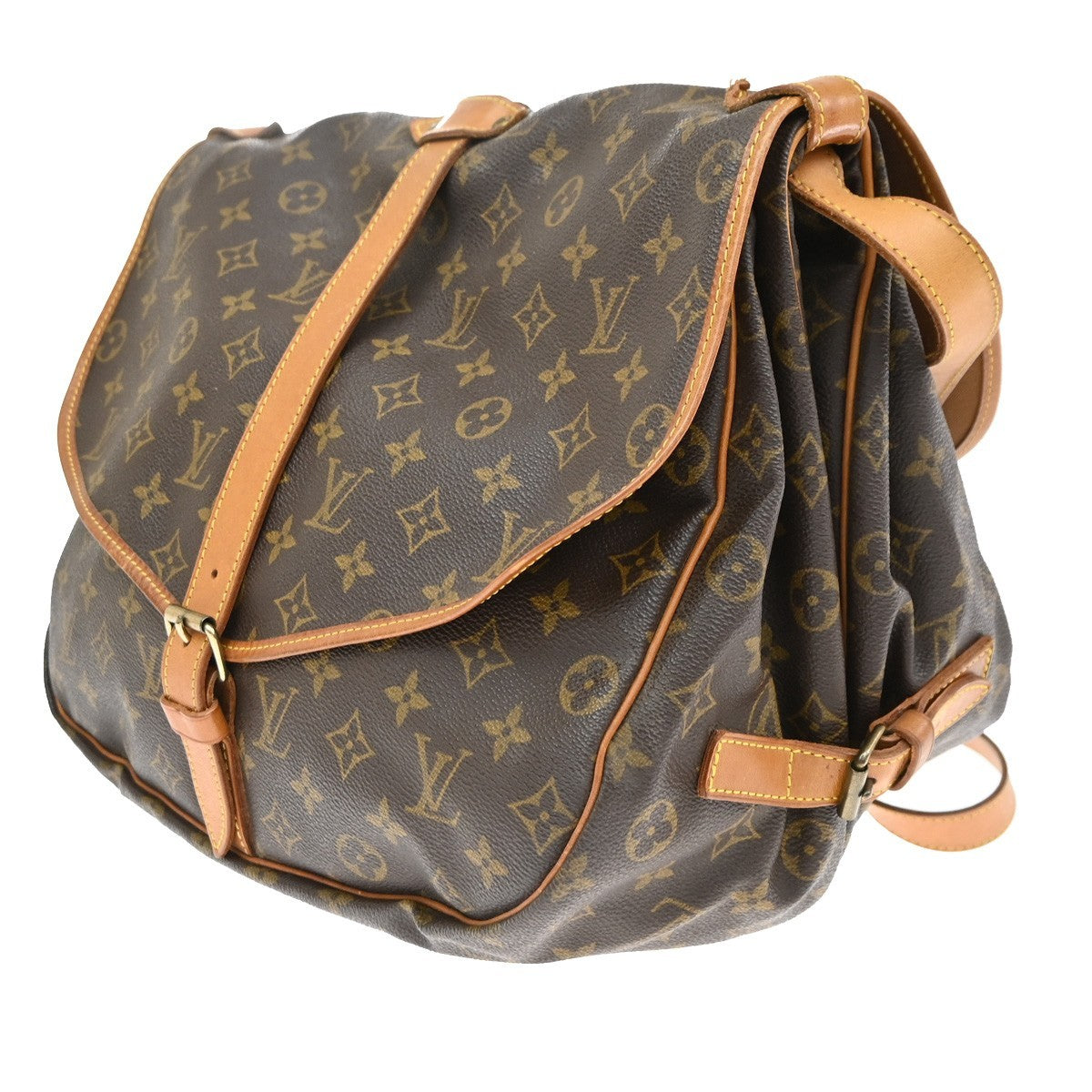 Louis Vuitton Saumur Monogram Canvas Brown Canvas Shoulder Bag Bag (Pre-Owned)