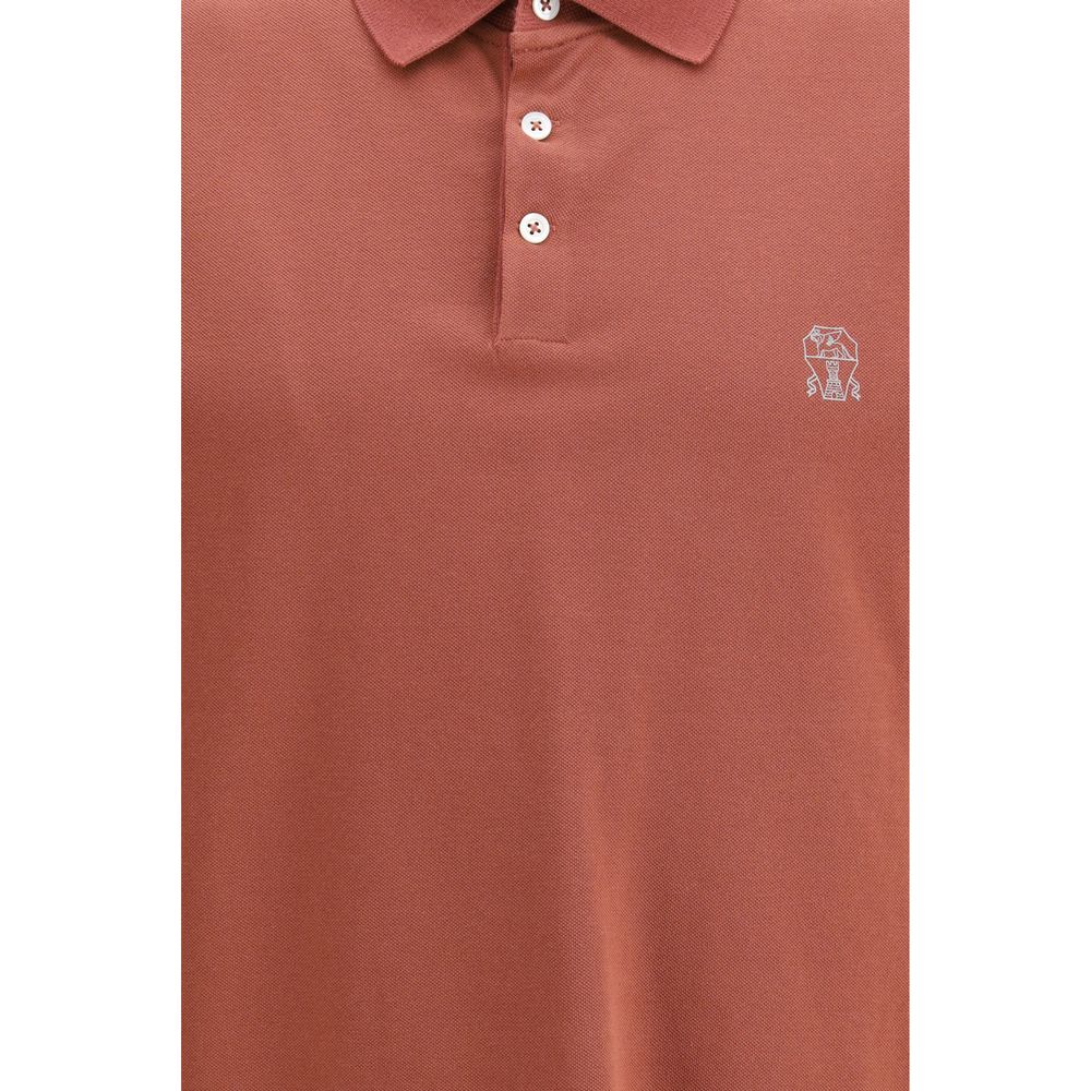 Brunello Cucinelli Red Cotton Polo Men's Shirt