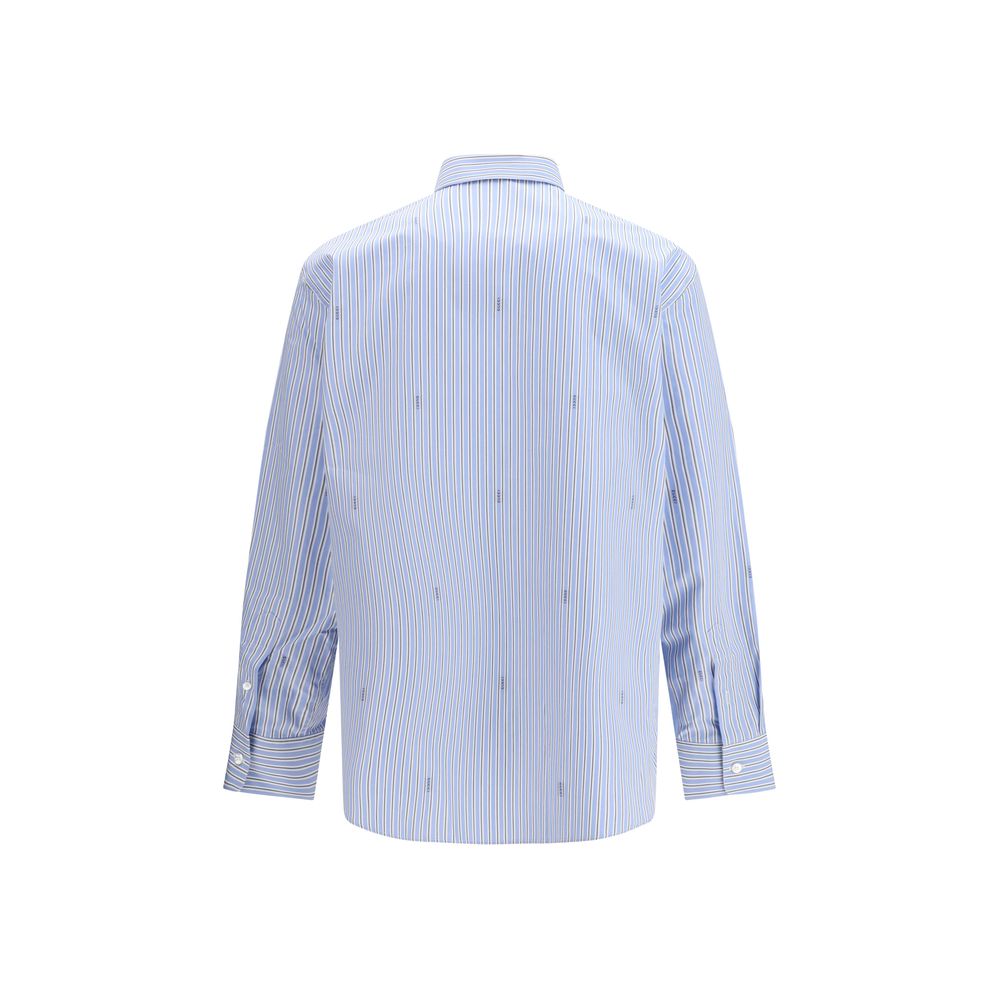 Gucci Blue Cotton Pattern Men's Shirt