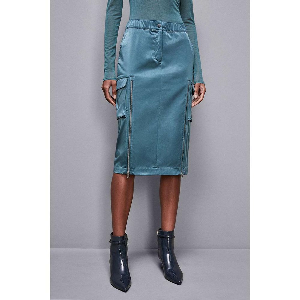 Patrizia Pepe Green Polyester Long Women's Skirt
