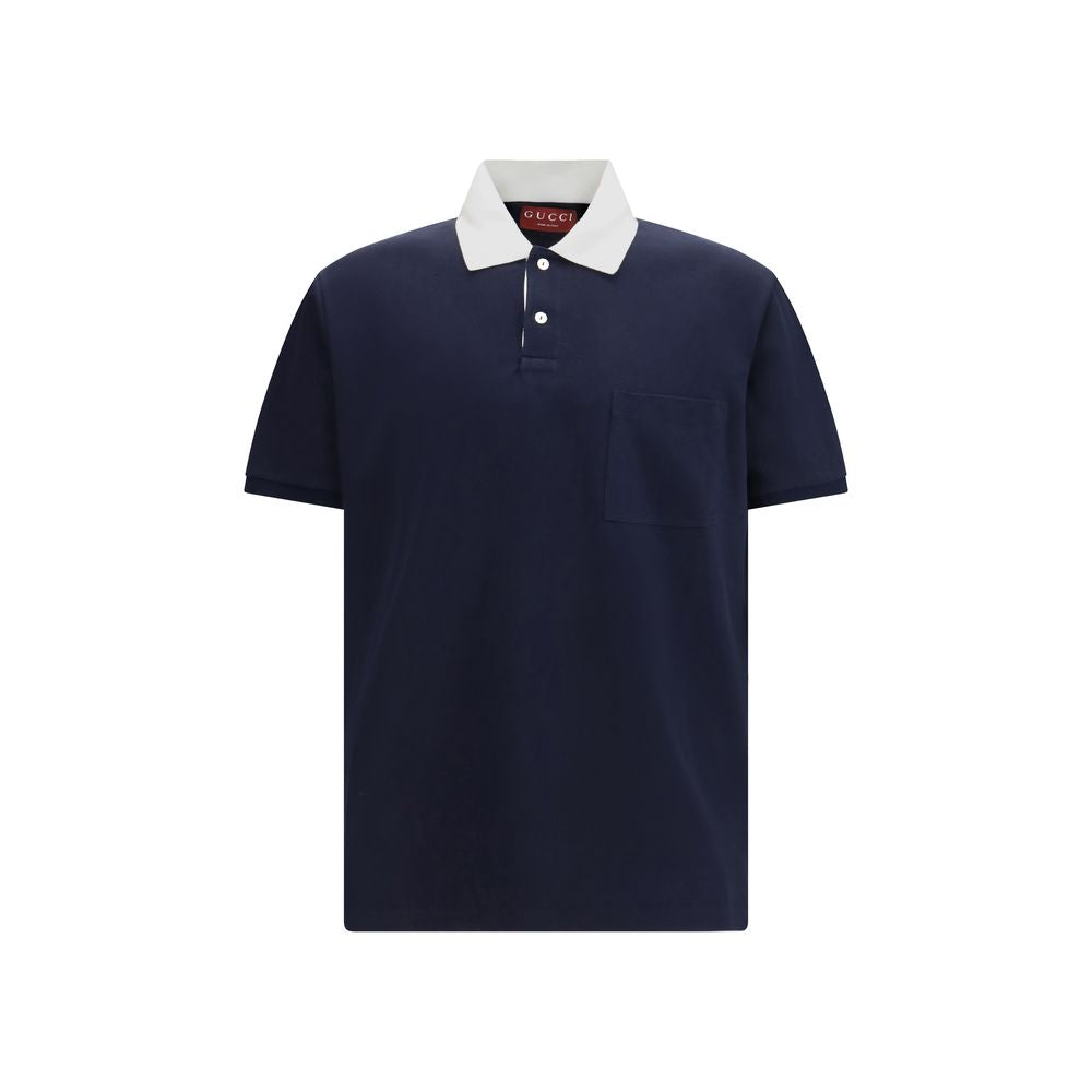 Gucci Blue Cotton Polo Men's Shirt