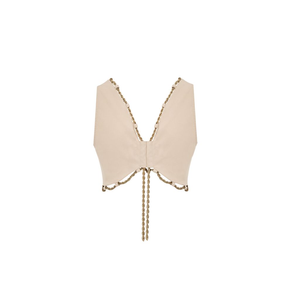 Cult Gaia Beige Cotton Women's Waistcoat