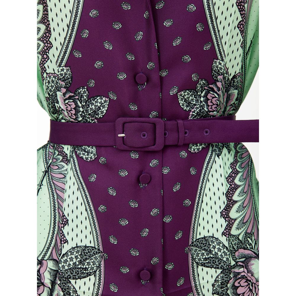 Gucci Green Silk Pattern Women's Shirt