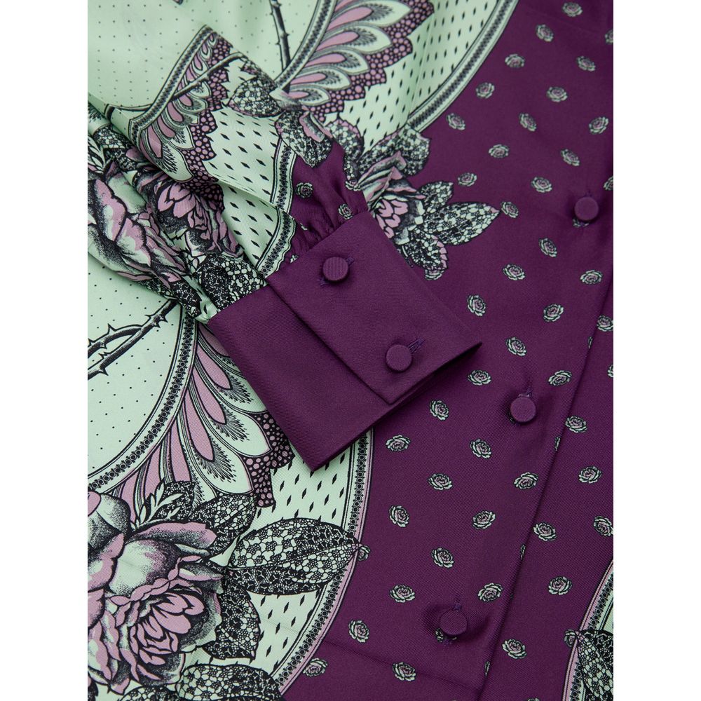 Gucci Green Silk Pattern Women's Shirt