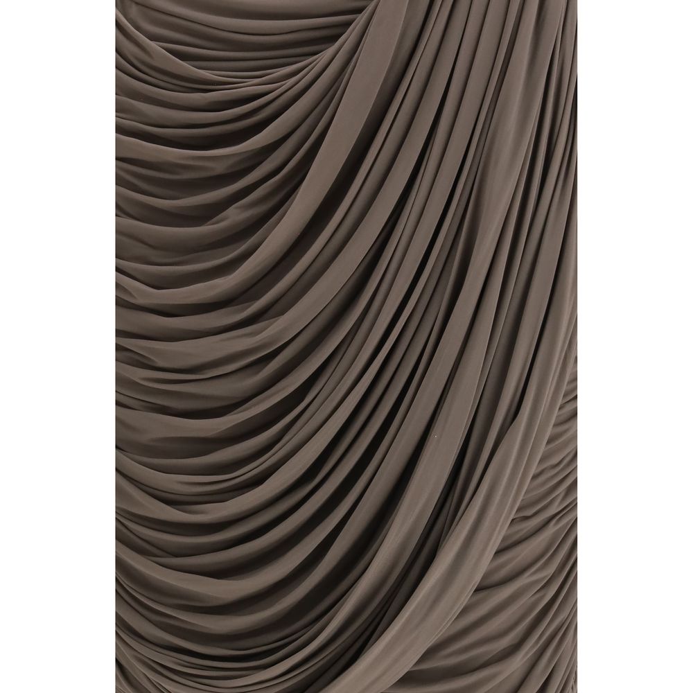 Magda Butrym Brown Copper Midi Women's Skirt