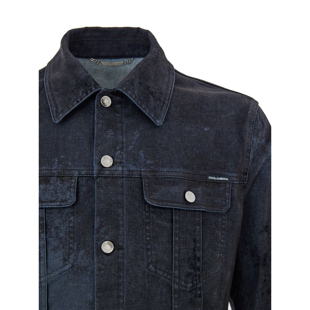 Dolce & Gabbana Gray Cotton Denim Men's Jacket