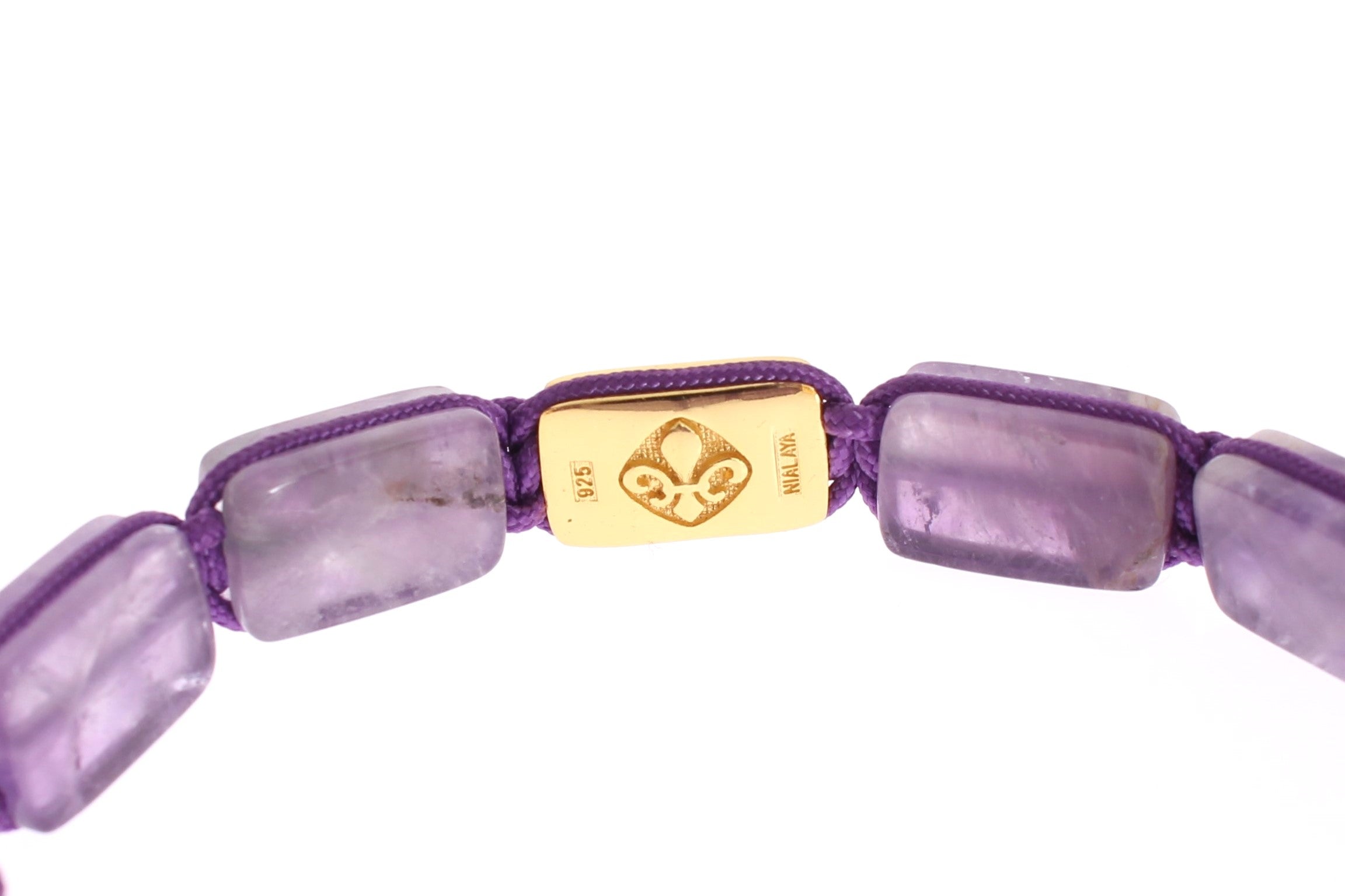 Nialaya CZ Amethyst 18K Gold 925 Women's Bracelet