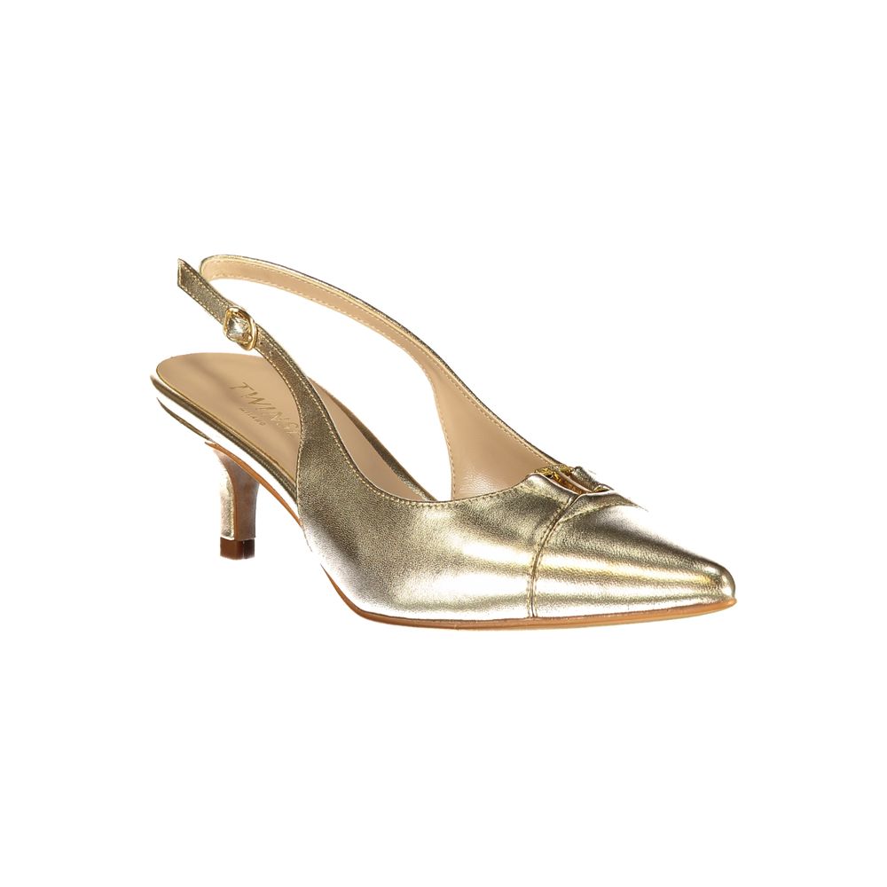 Twinset Gold Leather Women's Women's Sandal
