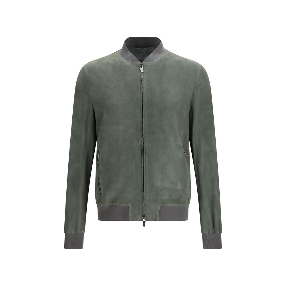 Salvatore Santoro Bicolor Calf Leather Bos Taurus Men's Bomber