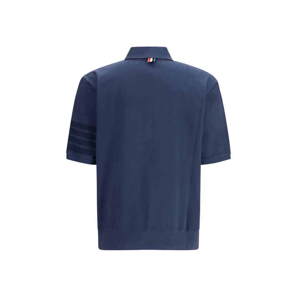 Thom Browne Blue Cotton Polo Men's Shirt