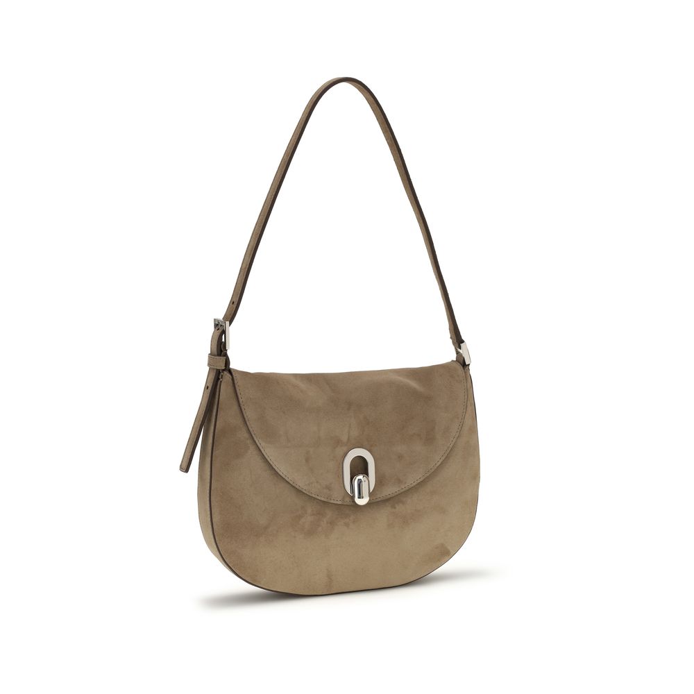 Savette Beige Calf Leather Bos Taurus Shoulder Women's Bag