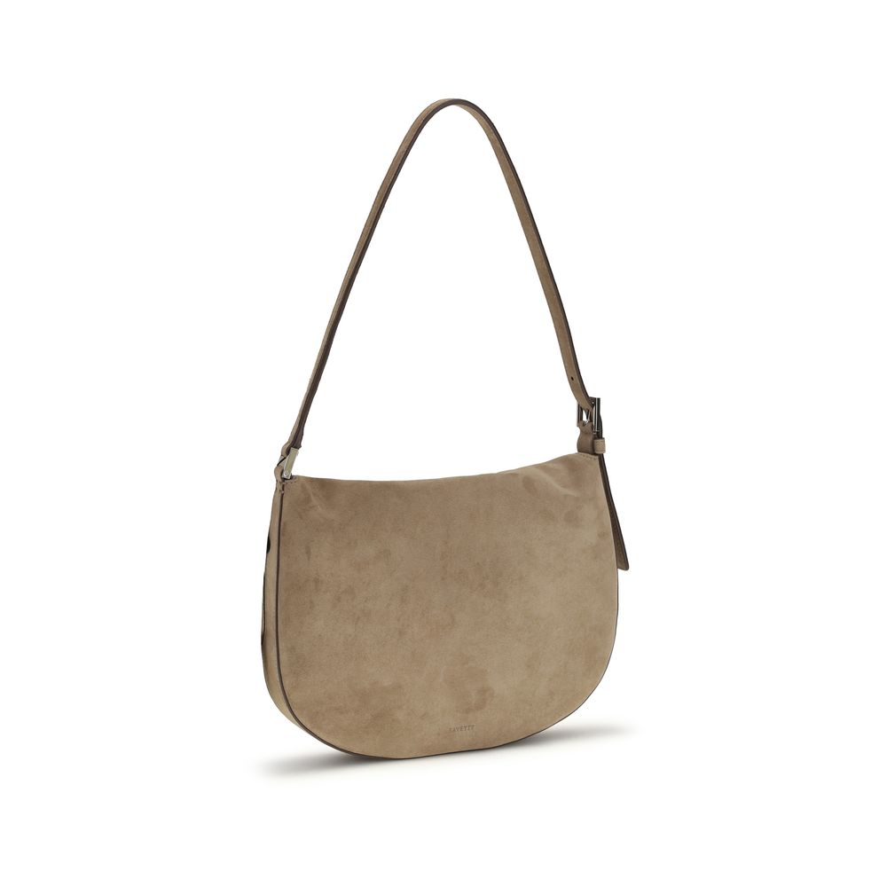 Savette Beige Calf Leather Bos Taurus Shoulder Women's Bag