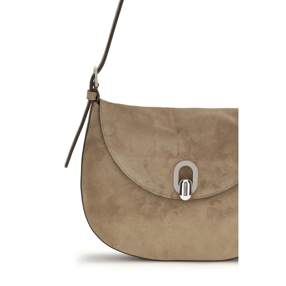 Savette Beige Calf Leather Bos Taurus Shoulder Women's Bag