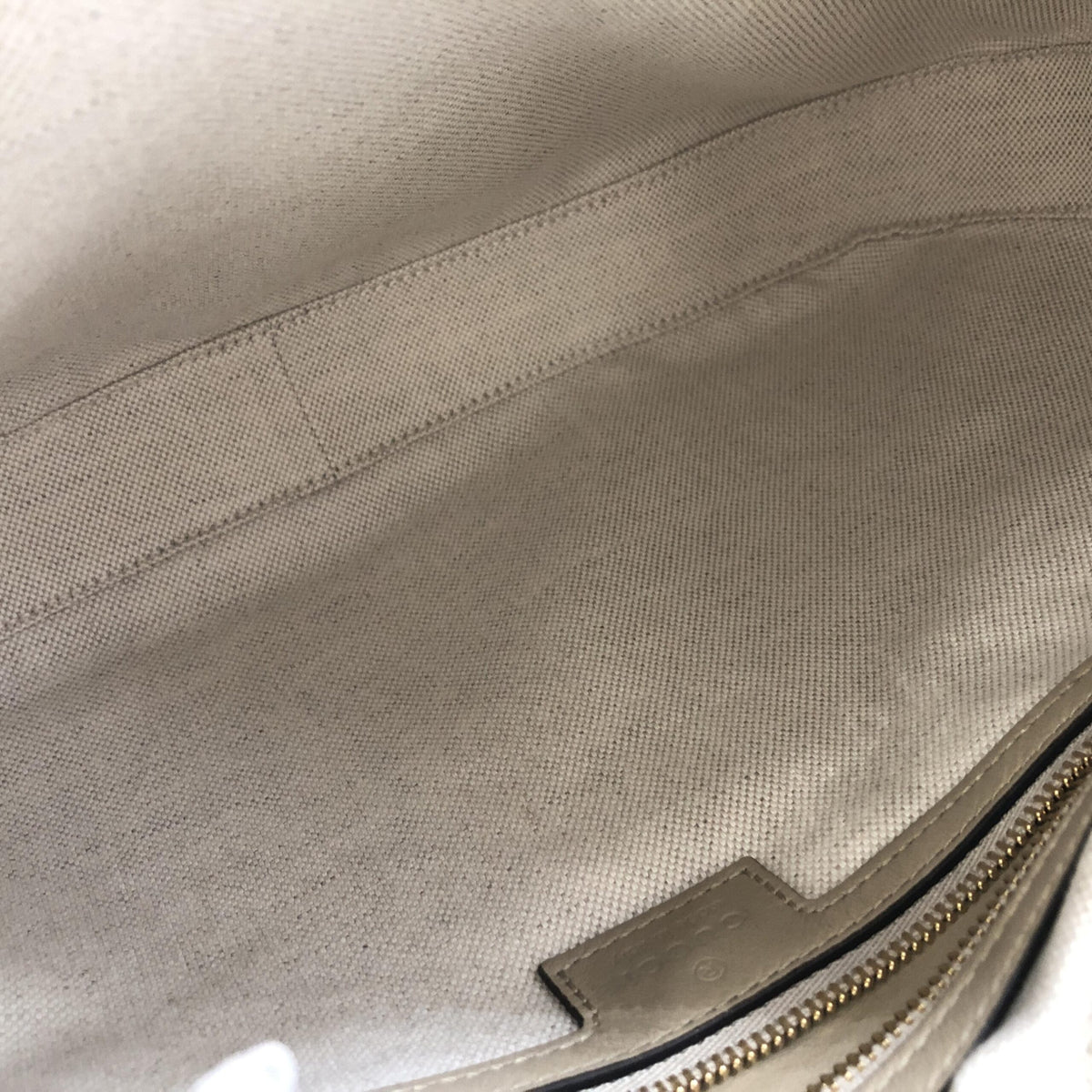 Gucci Gucci Aria Calfskin Web Large Attache Shoulder Bag Women's Beige (Pre-Owned)