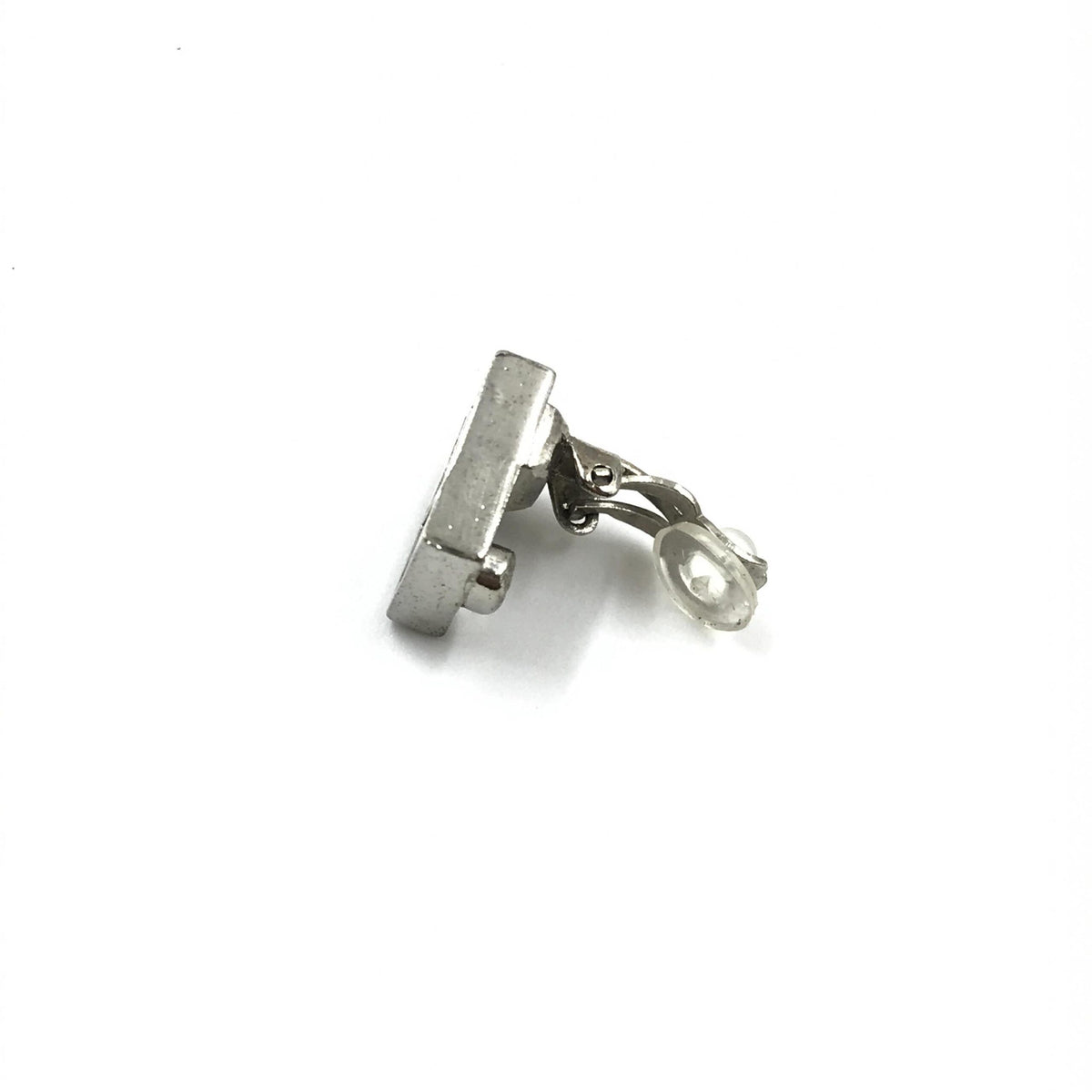 Chanel Coco Mark Earrings Women's Black/White/Silver (Pre-Owned)