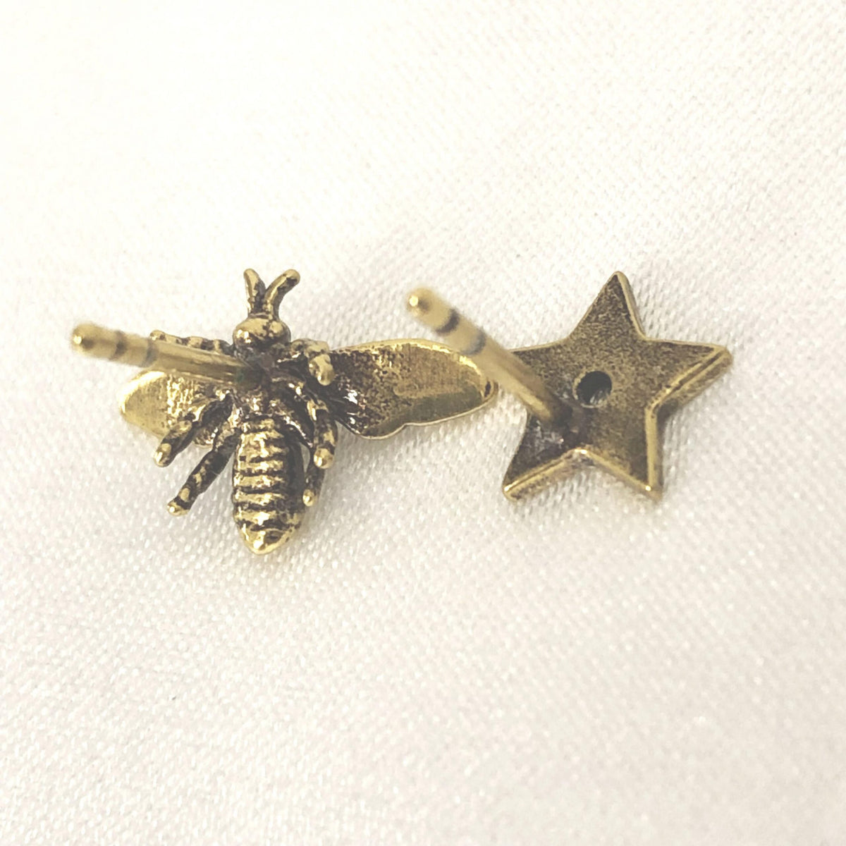 Christian Dior Crystal Embellished Metal Bee Women's Earrings (Pre-Owned)