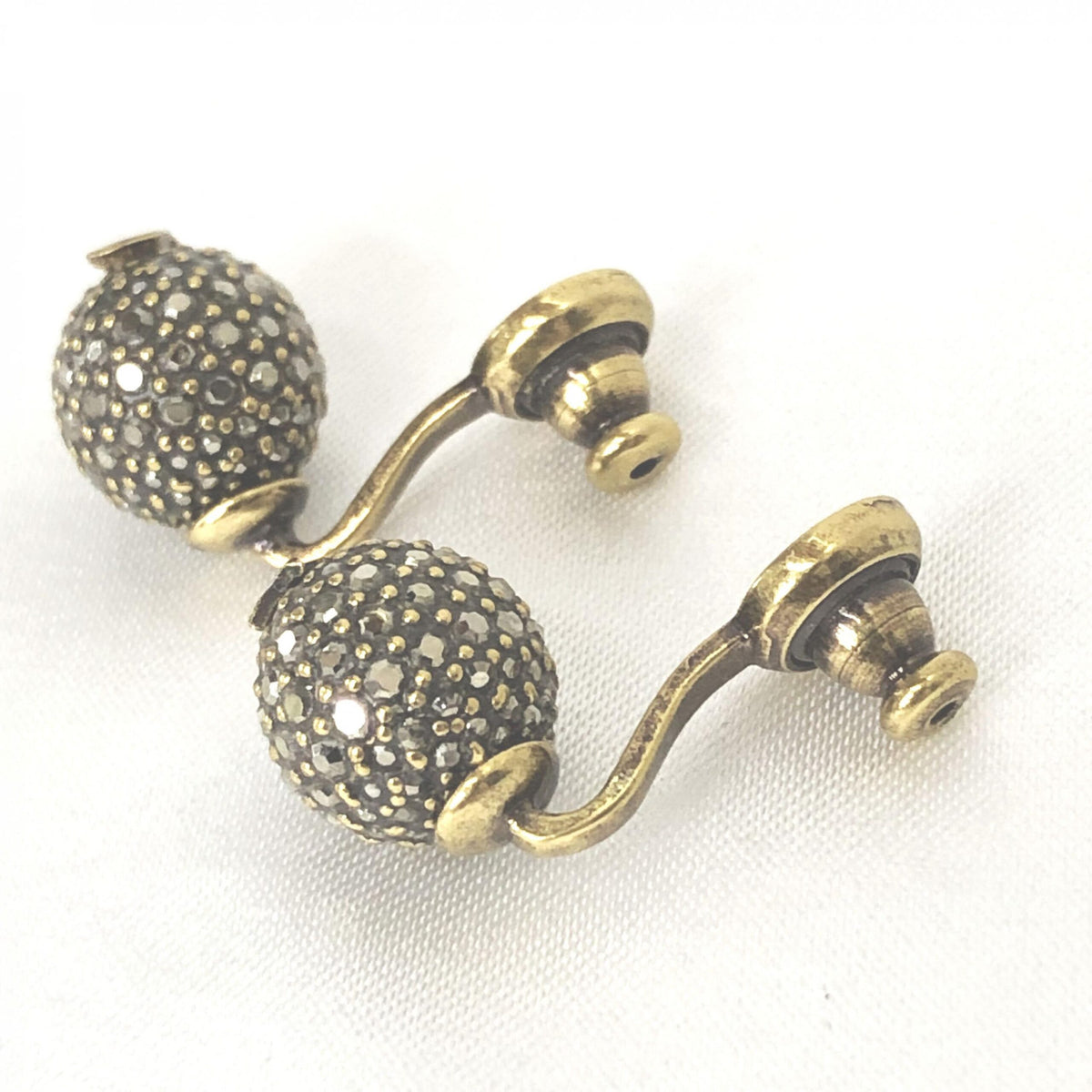 Christian Dior Crystal Embellished Metal Bee Women's Earrings (Pre-Owned)
