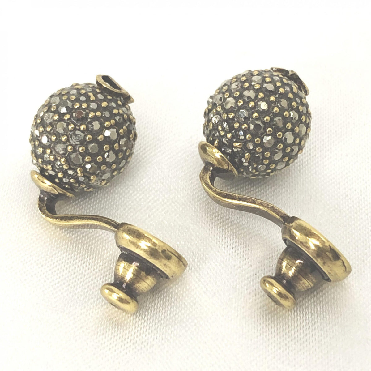 Christian Dior Crystal Embellished Metal Bee Women's Earrings (Pre-Owned)