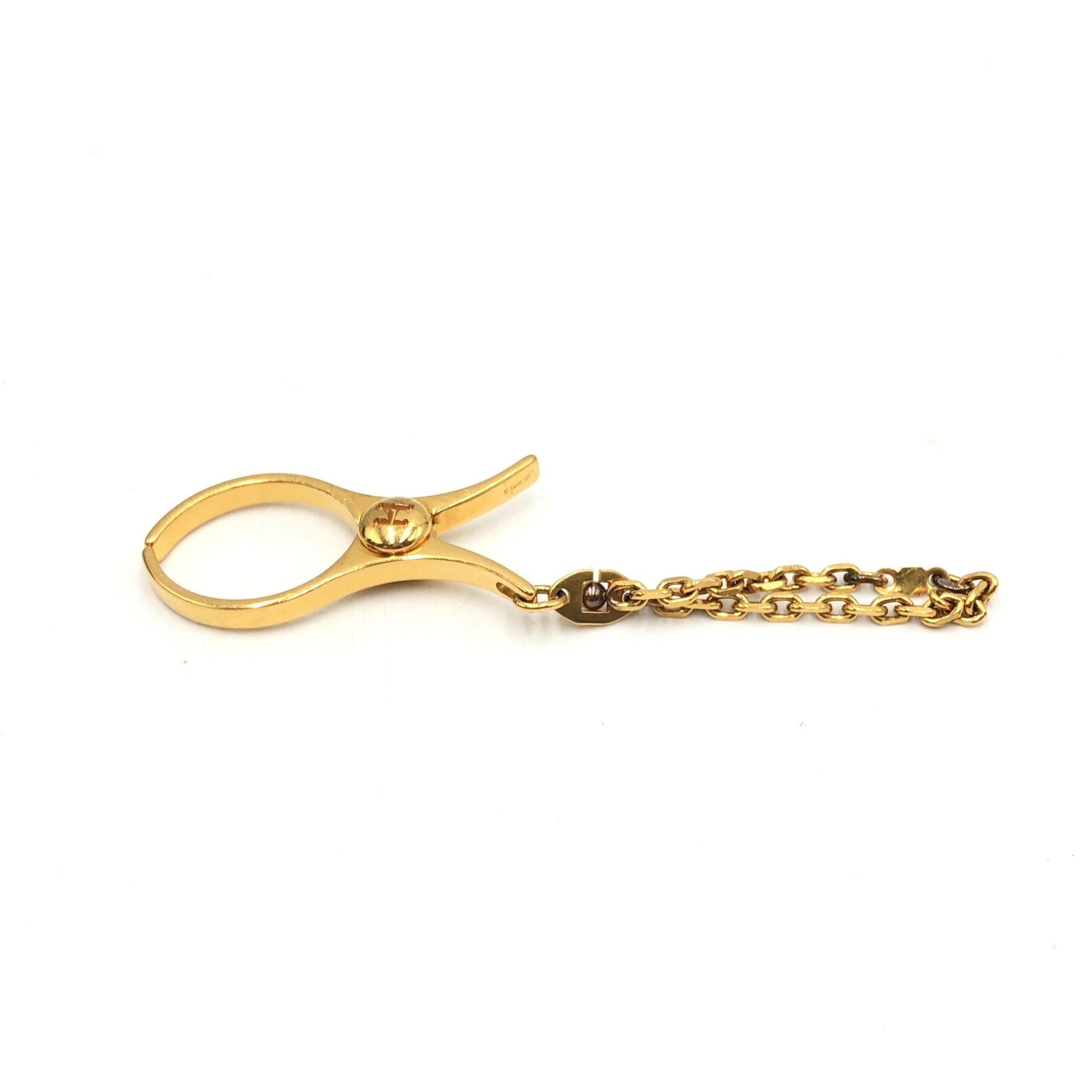Hermès Gold Metal Glove Holder Women's Keychain (Pre-Owned)