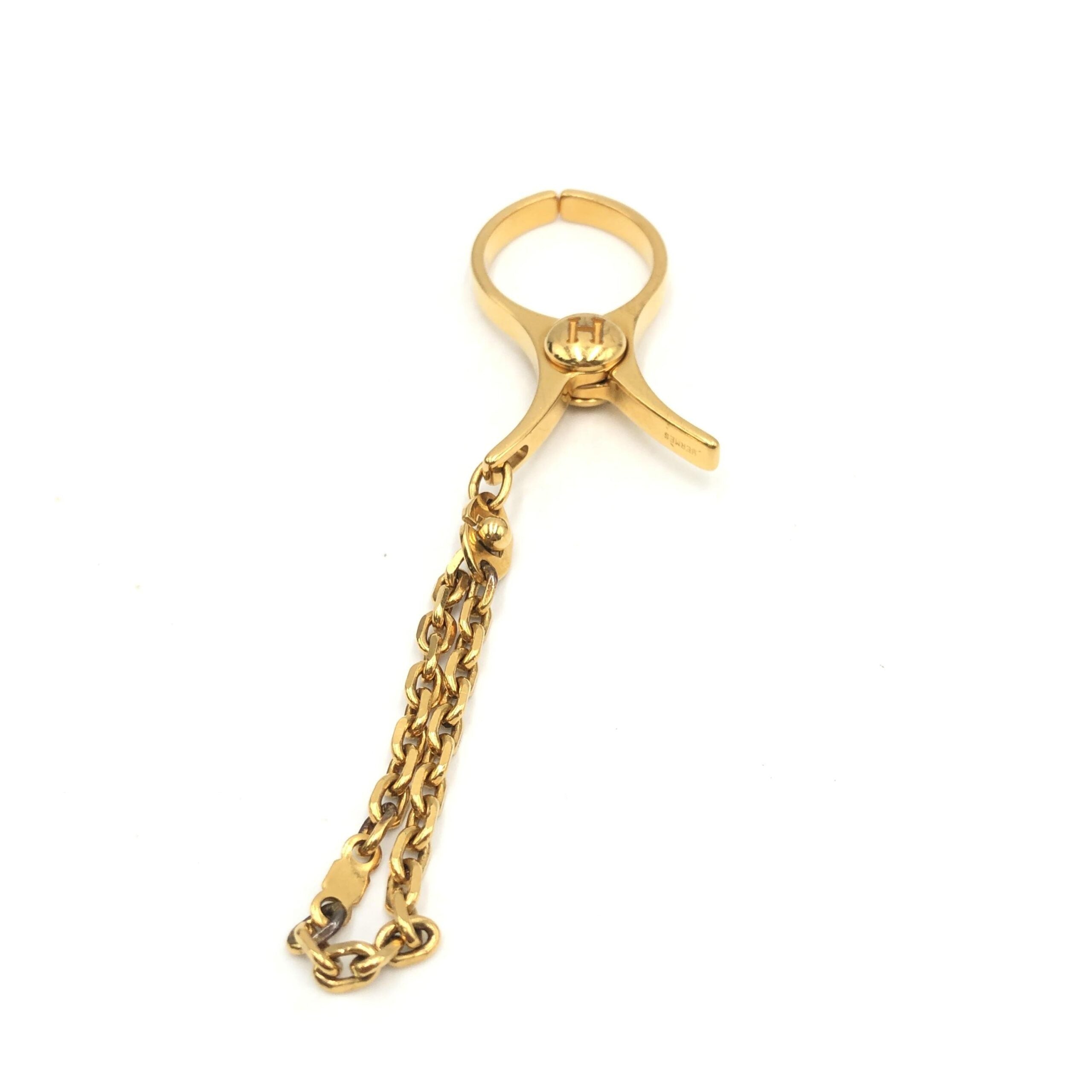 Hermès Gold Metal Glove Holder Women's Keychain (Pre-Owned)