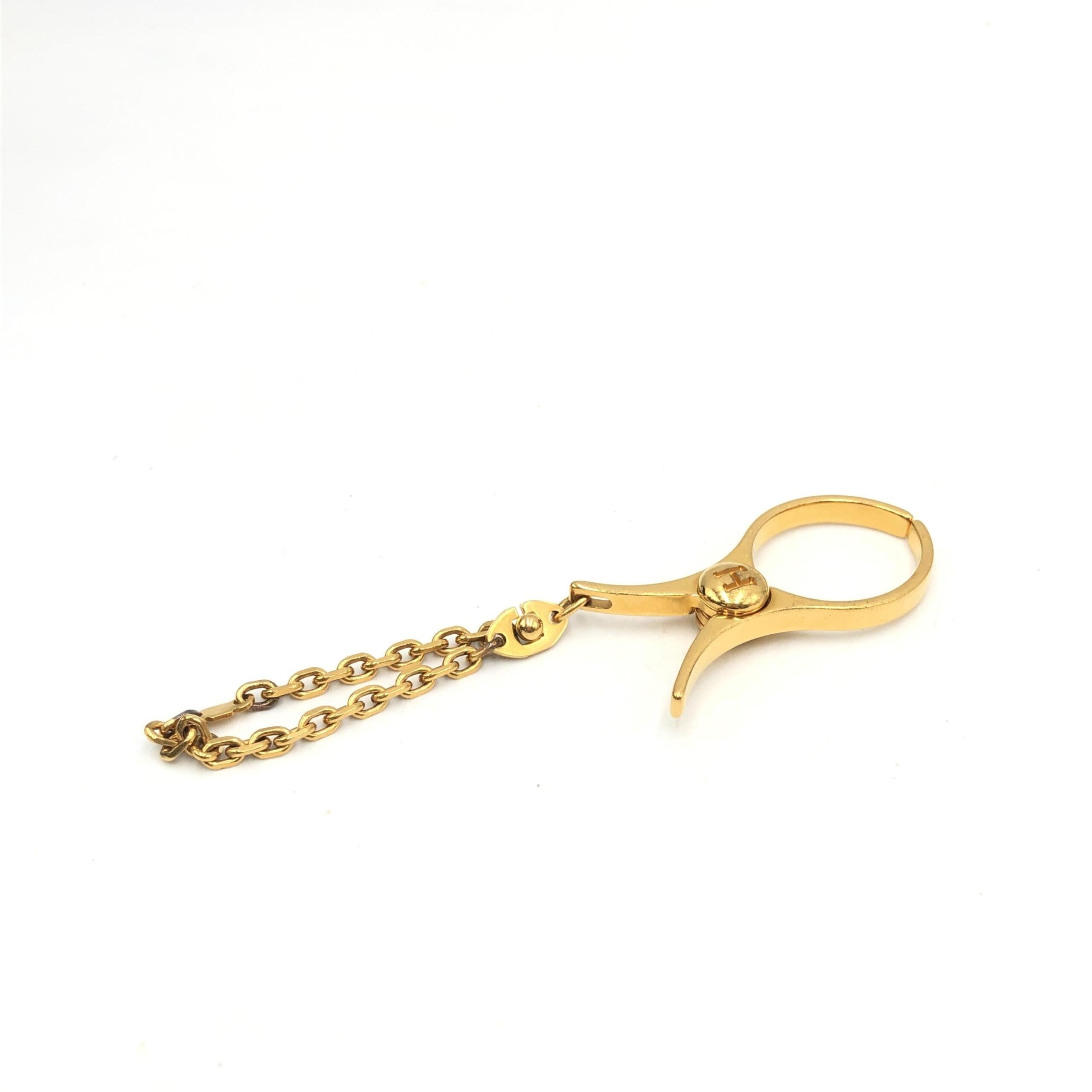 Hermès Gold Metal Glove Holder Women's Keychain (Pre-Owned)