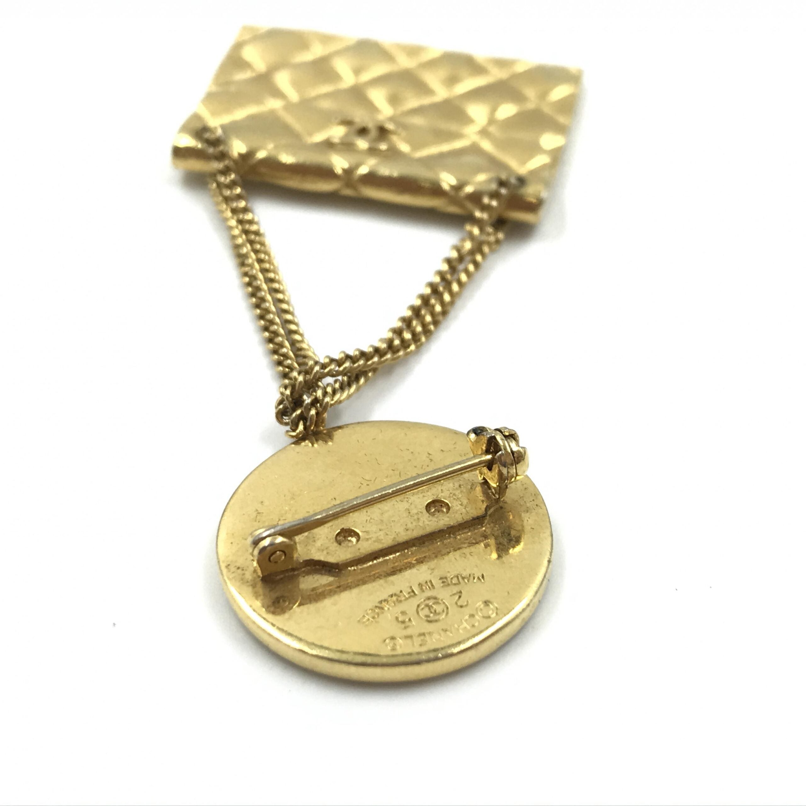 Chanel Gold Plated Bag Motif Women's Brooch (Pre-Owned)