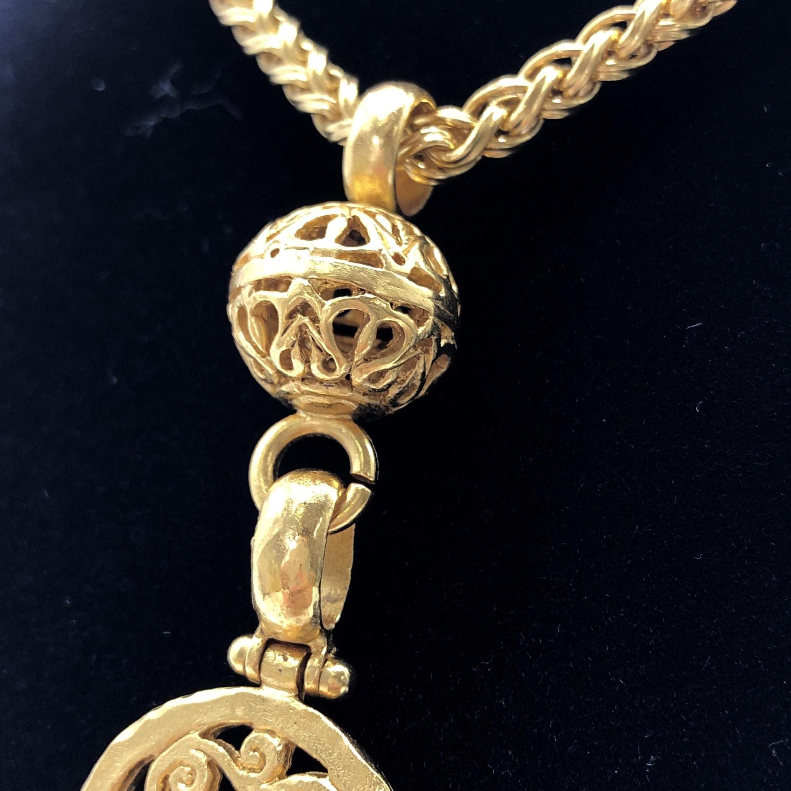 Chanel Gold Plated Coco Mark Women's Necklace (Pre-Owned)