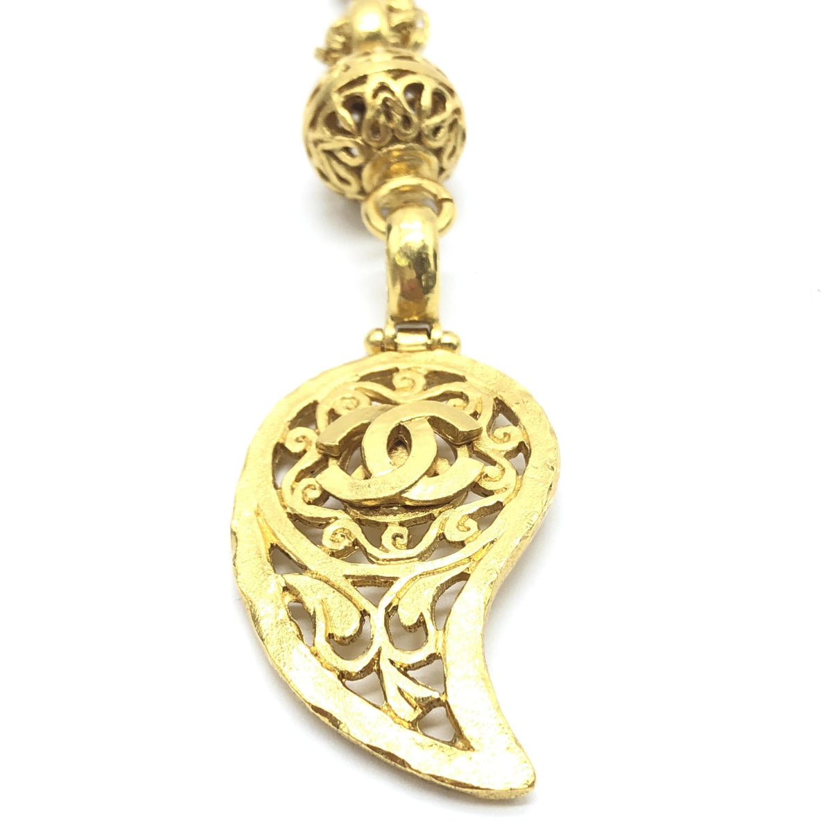 Chanel Gold Plated Coco Mark Women's Necklace (Pre-Owned)