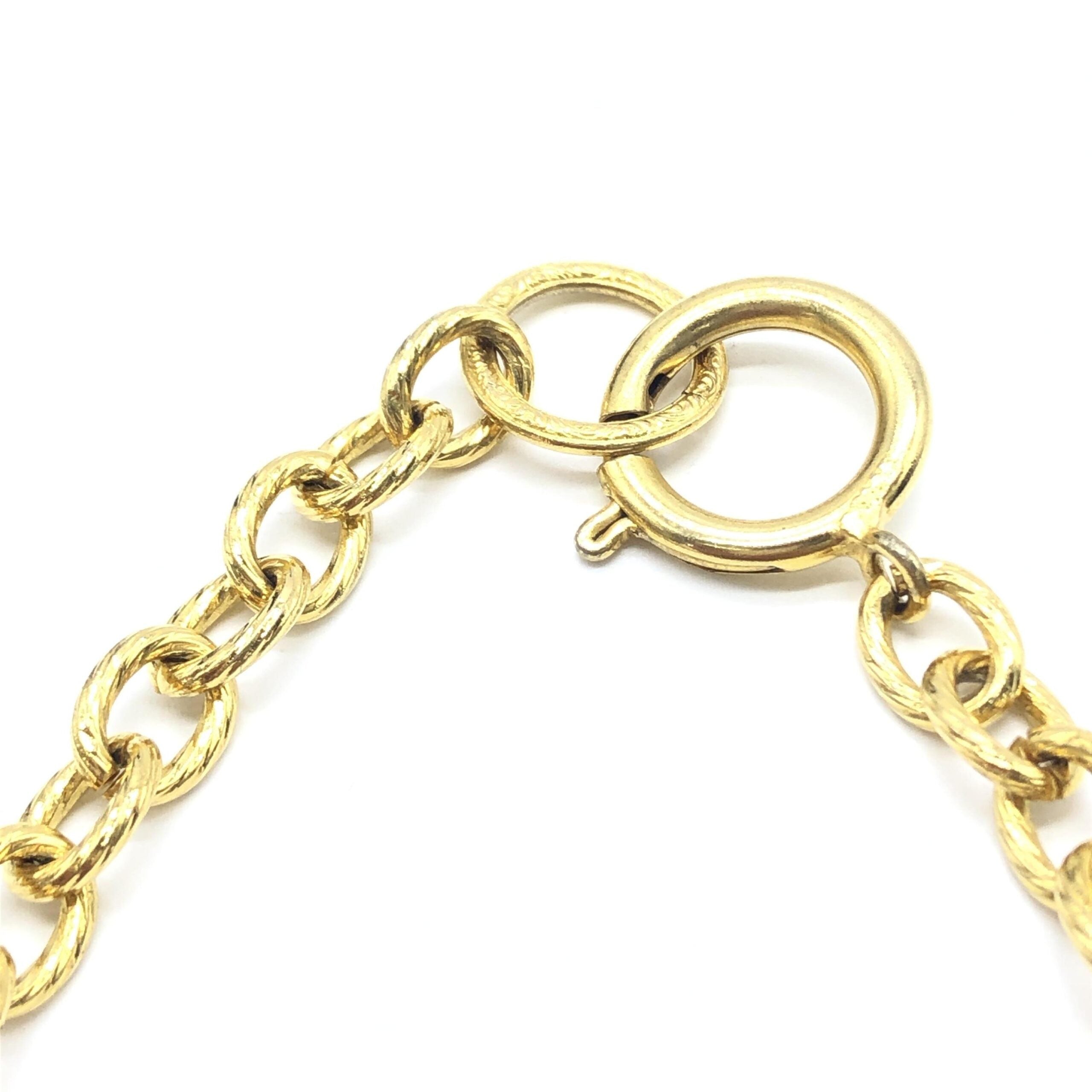 Chanel Gold Plated Chain Necklace With Bow Women's Charms (Pre-Owned)