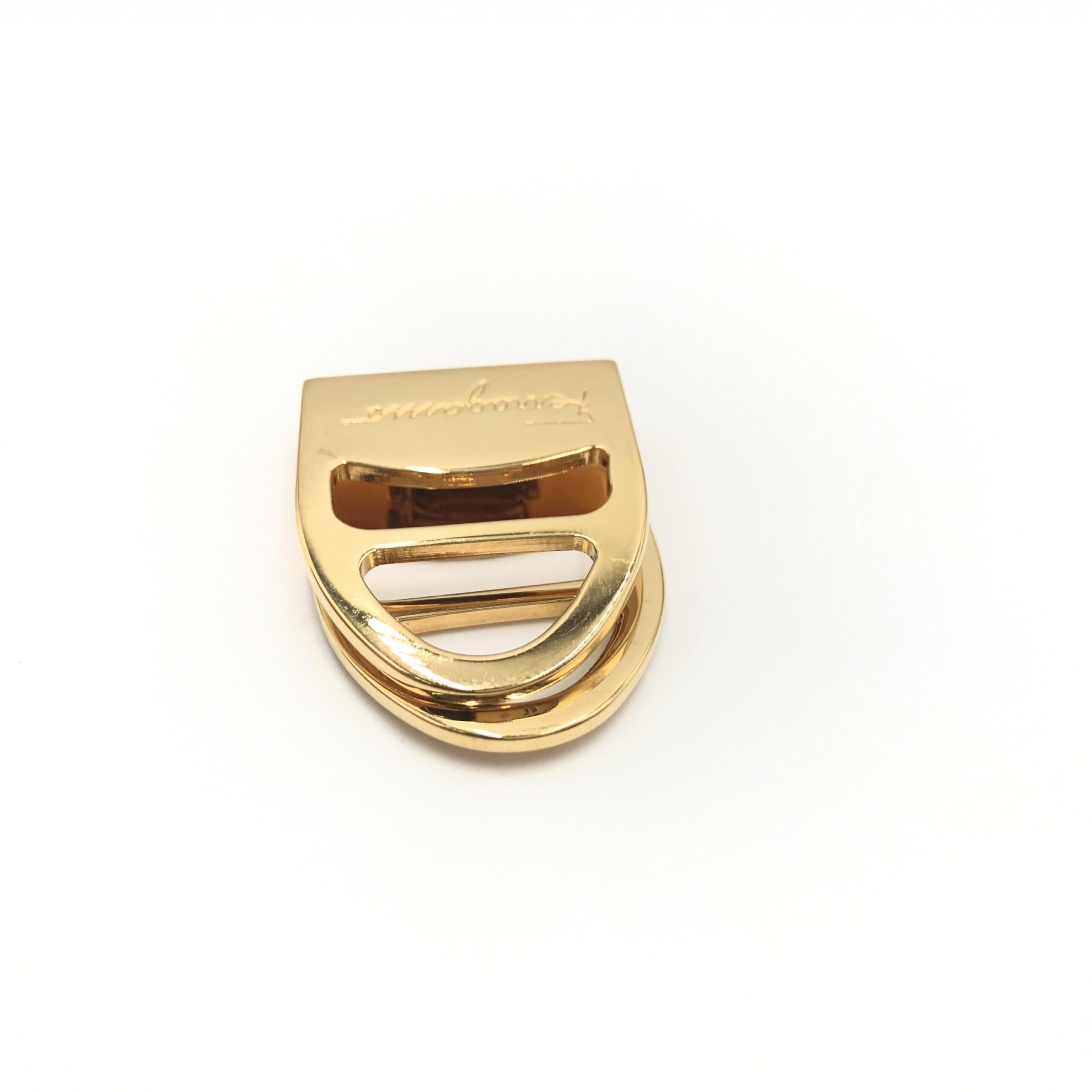 Salvatore Ferragamo Salvatore Ferragamo Vara Metal Scarf Women's Ring (Pre-Owned)