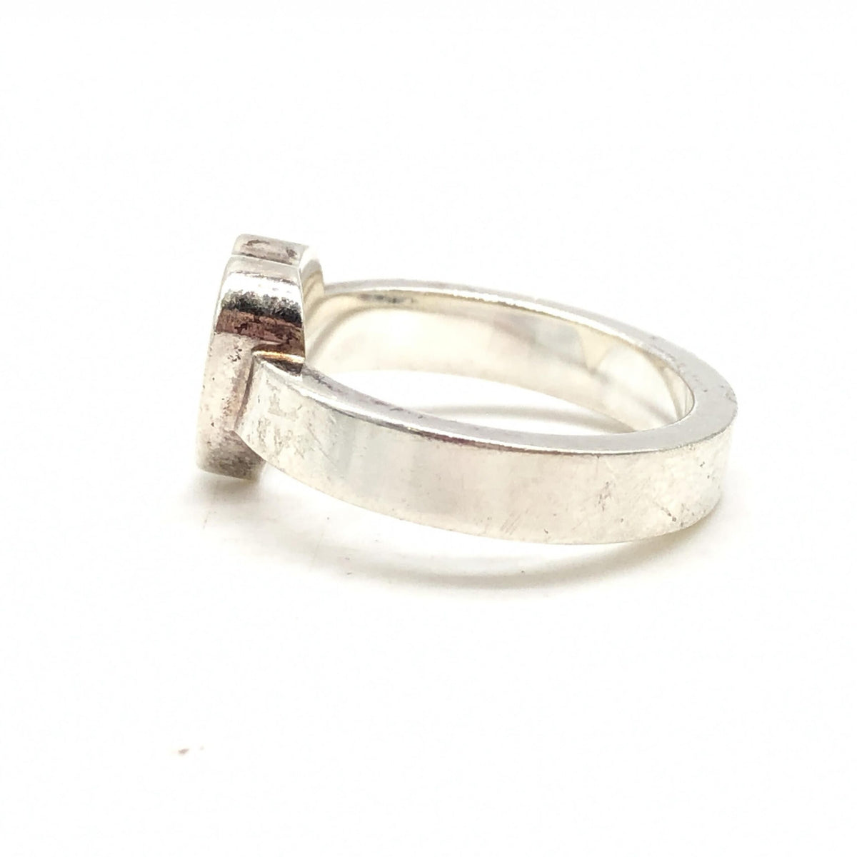 Gucci Sterling Silver Heart Trademark Ring, US Size Women's 5.5 (Pre-Owned)