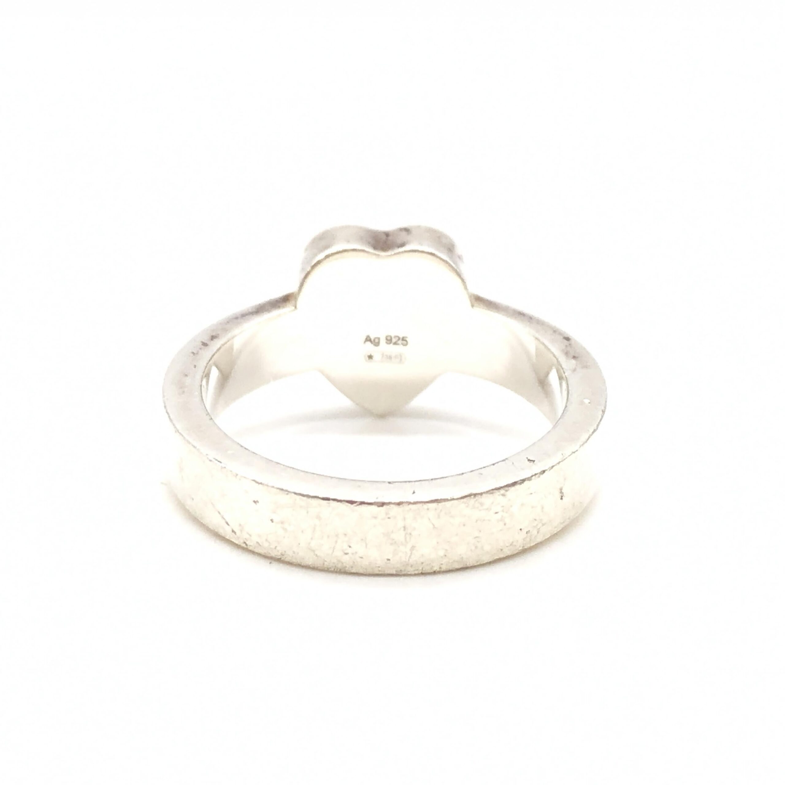 Gucci Sterling Silver Heart Trademark Ring, US Size Women's 5.5 (Pre-Owned)
