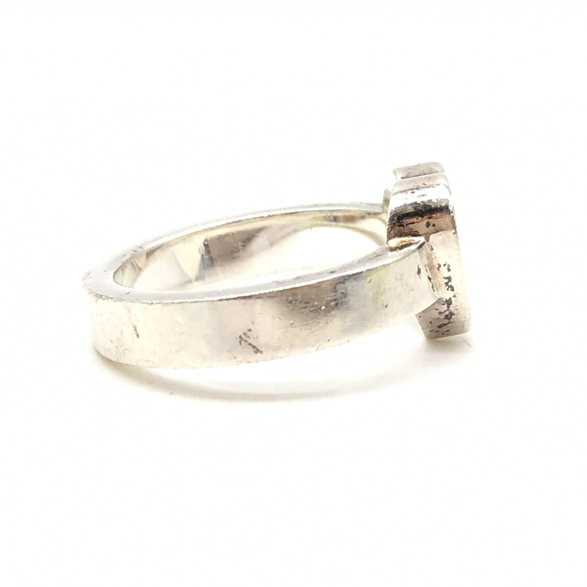 Gucci Sterling Silver Heart Trademark Ring, US Size Women's 5.5 (Pre-Owned)