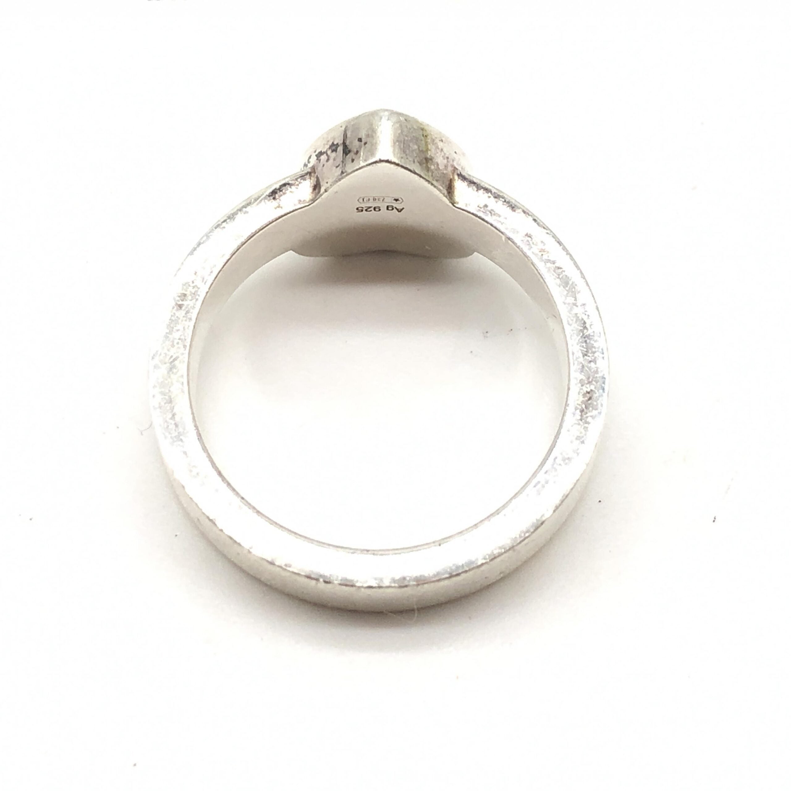 Gucci Sterling Silver Heart Trademark Ring, US Size Women's 5.5 (Pre-Owned)