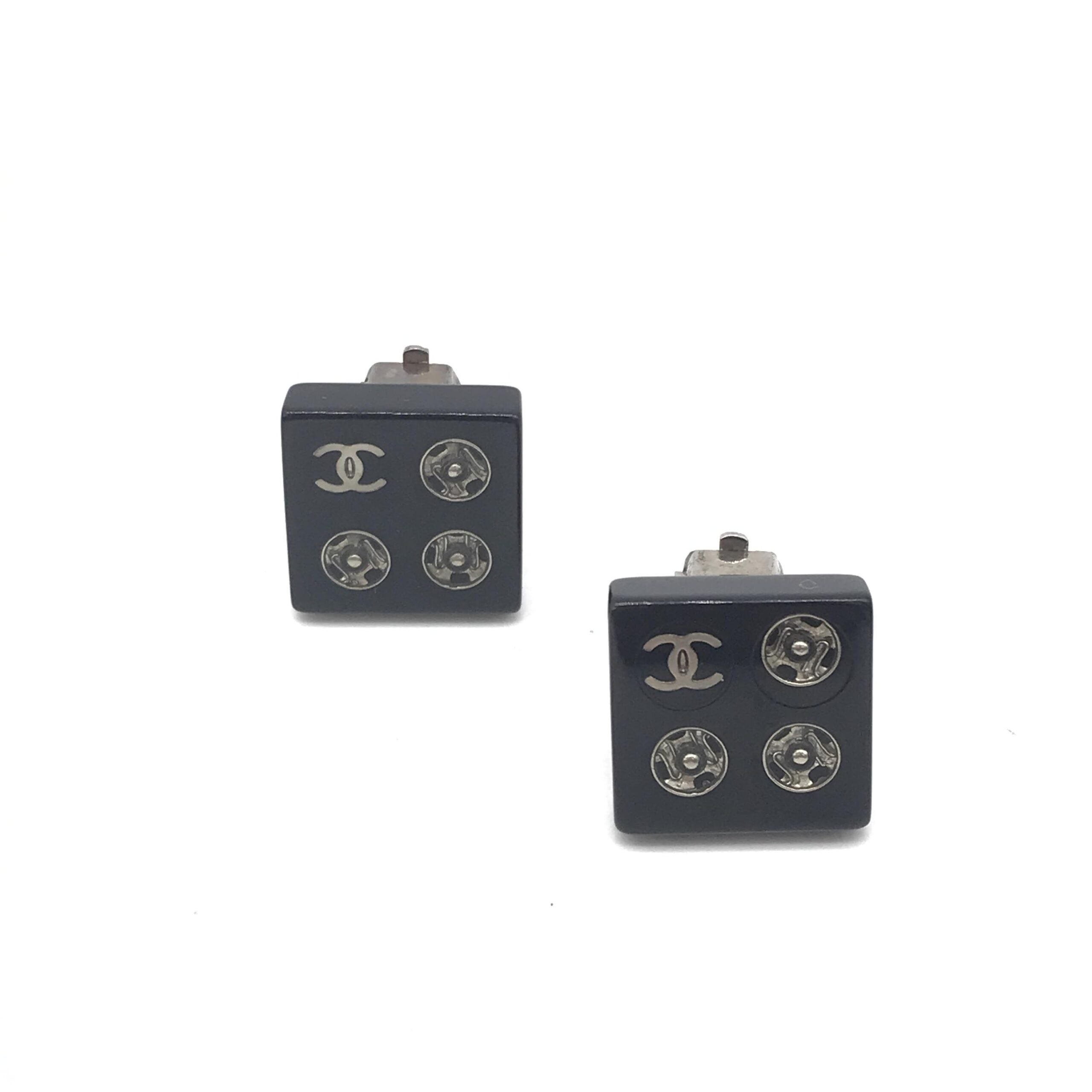Chanel Coco Mark Square Clip-On Women's Earrings (Pre-Owned)